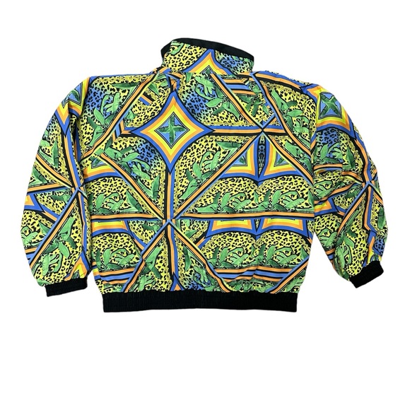 Forever 21 retro tropical animal print windbreaker jacket. Sz. M - Picture 4 of 5